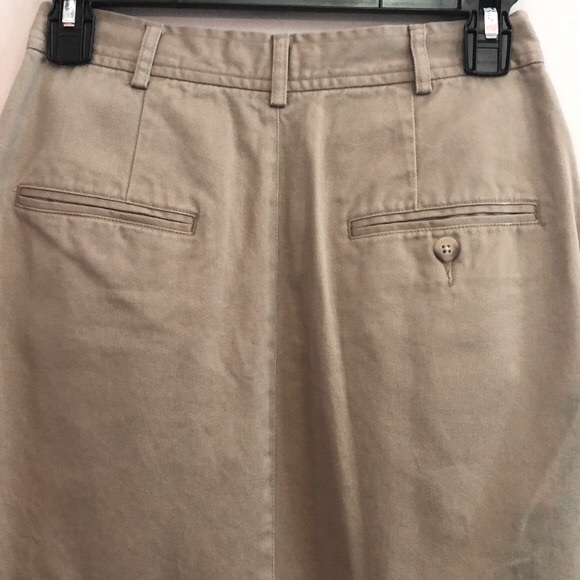 Vintage Ralph Lauren Blue Label Khaki Chino Maxi Skirt Size 4 - Picture 4 of 10